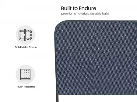 Chloe King Size Double Bed in Grey Color